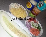 A picture of step 1 of Potato salad boat.