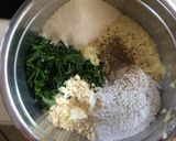 A picture of step 1 of Corn and Spinach Panki.