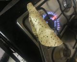A picture of step 2 of Papad salad cone.
