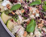 Une image de l'étape 3 de Carpaccio de courgettes, burrata fondante & pesto frais.