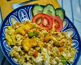 Gambar langkah 5 resipi Nasi Tofu Goreng.