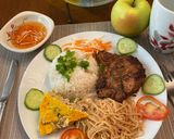 A picture of step 4 of Vietnamese Broken Rice with Grilled Pork Chop, Shredded Pork, and Egg Meatloaf (Cơm tấm sườn bì chả).
