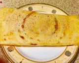 A picture of step 7 of Moong daal pancakes(chilla) with salad filling.