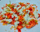 A picture of step 8 of Nachos with Salsa and Cheese Sauce.