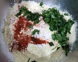 A picture of step 1 of Stuffed besan chilla.