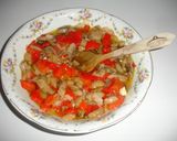 Foto del paso 7 de la receta Espencat de pimientos rojos, berenjenas y bacalao