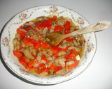 Foto del paso 7 de la receta: Espencat de pimientos rojos, berenjenas y bacalao