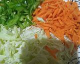 A picture of step 1 of Chicken veg roll samsoy filling.