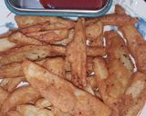 A picture of step 4 of Besan pkode.