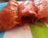 A picture of step 6 of Red Enchiladas.