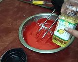 हार्ट शेप रेड वेलवेट केक (heart shape Red velvet cake recepie in hindi) रेसिपी चरण 2 फोटो