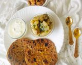 A picture of step 12 of SINGHADA PARANTHA 😋 Black Pepper Potato Sabji With Cucumber Raita (Vrat / fast Special Thal).