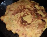A picture of step 3 of Besan chilla.