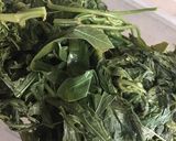 Foto langkah ke 1 dari resep Sayur pucuk ubi campur kacang panjang dan tempe masak lemak.