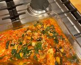 A picture of step 5 of Chicken and mushroom baked rice.