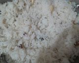 A picture of step 5 of Narali bhat (Coconut rice).