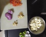 A picture of step 1 of Nawabi Paneer.