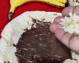 A picture of step 3 of Dosa with Chocolatey Nutella and ripe banana filling.