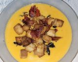 Foto del paso 6 de la receta: 🥣 Sopa crema de zanahoria con queso cremoso, bacon y croutones