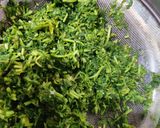 A picture of step 1 of Sarson Ka saag & Makki roti.