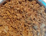 A picture of step 2 of Chicken qeema for stuffing.