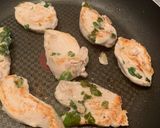 A picture of step 5 of Harissa spiced cauliflower with lemon and mint chicken and lentils.
