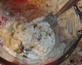 A picture of step 2 of Oatmeal Skillet Cakes with Peanut Butter and Jelly.