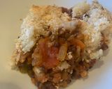 A picture of step 6 of Veggie shepherd’s pie with celeriac topping.