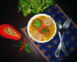 A picture of step 6 of Moong daal tadka with vadi.