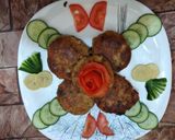 A picture of step 4 of Chicken shami burger.