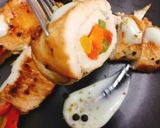 รูปขั้นตอนการทำที่ 4 ของ อกไก่ย่างพริกหวาน กับวาซาบิมายองเนส
