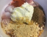 A picture of step 2 of Achari chicken kabab.
