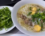 Hình bước làm 3 của món Bún nấu gan, mề và trứng non gà