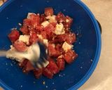 A picture of step 3 of Watermelon and feta salad.