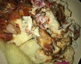 A picture of step 2 of Fried yam,sauce and fry egg.