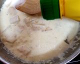 A picture of step 2 of My Crab Alfredo with spaghetti (had no linguine pasta) 😉.