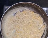 A picture of step 4 of Corn cheese pasta in peri peri white sauce.