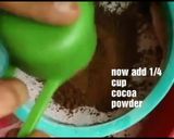 A picture of step 2 of Eggless moist chocolate cake without oven.
