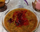 A picture of step 4 of Dal Palak.