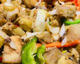 A picture of step 3 of Eggplant with Cashews.