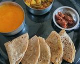 A picture of step 4 of Tasty Unique Healthy Phulka Roti with Potato Cluster Bean Sabji and Mango Juice with Mango Pickle.