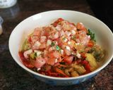 A picture of step 8 of Eggplant and Roasted Red Pepper Escalivada with Tomato and Carrot.