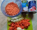 Pórés-paradicsomos vöröslencse leves recept fázis 1 fotója