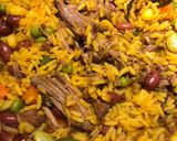 A picture of step 3 of Leftover Steak with Yellow Rice.