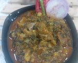 A picture of step 3 of Mutton turnip spinach.