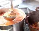 A picture of step 9 of Pozole Itakatl with Guajillo Sauce.