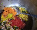 A picture of step 6 of Sambhar with idli.