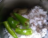 A picture of step 3 of Idichakka(Raw jackfruit) thoran.