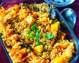 A picture of step 3 of Veg Pulao.