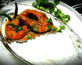 A picture of step 1 of Rui Shorshe(Rohu fish in mustard paste).